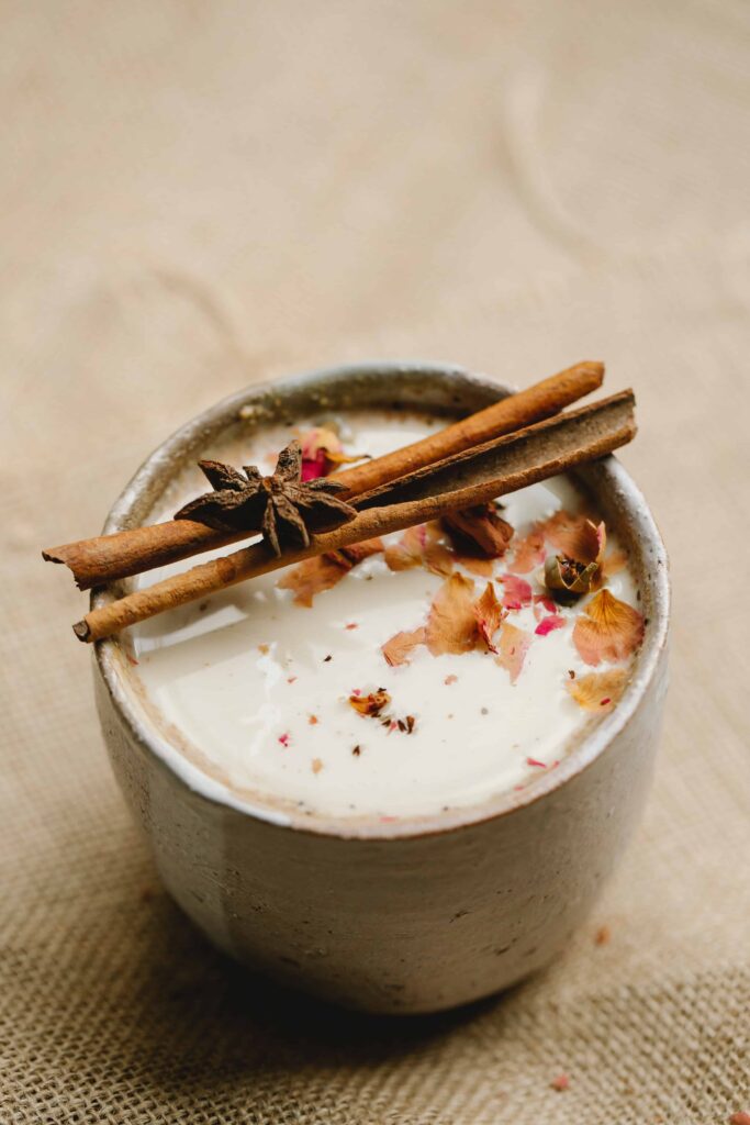 Healthy mug of homemade chai latte